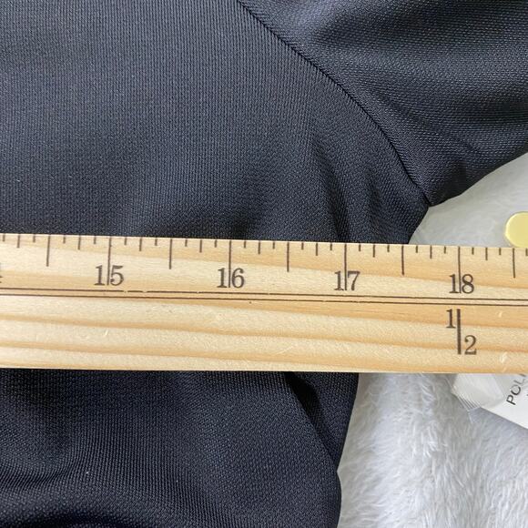 INC International Concepts Maxi Shirt Dress Women L Black Ruched Stretch Knit - Picture 6 of 10